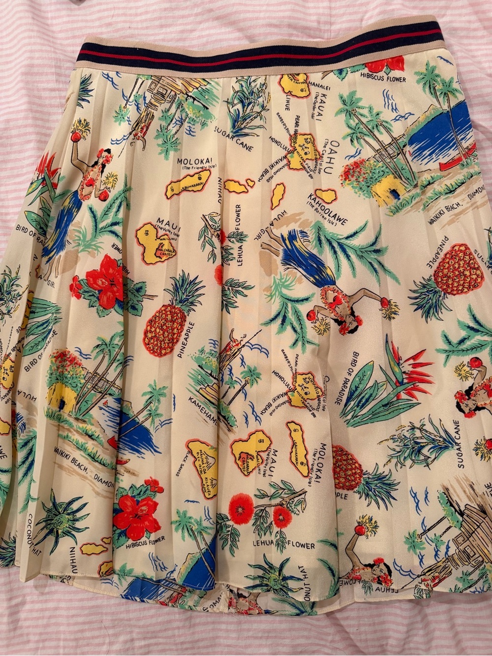 J. Crew Cream Mini Skirt with Tropical Map Print